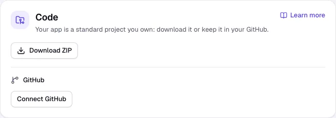 The Code section with Download ZIP and GitHub