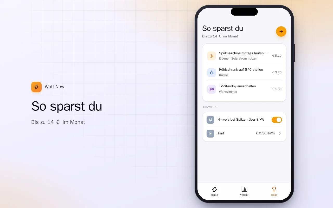 Energiemonitor fürs Zuhause: der Bildschirm „So sparst du“
