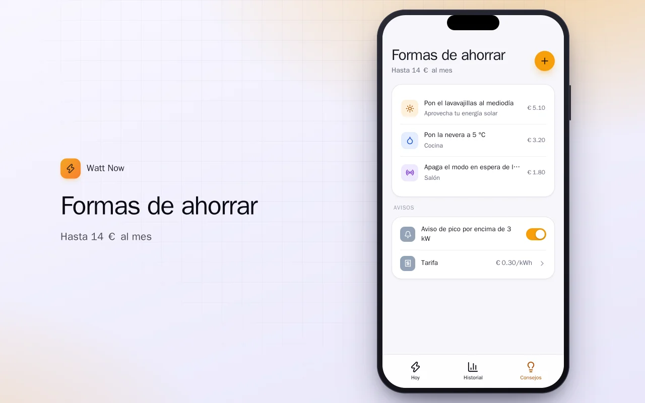 Monitor de energía del hogar: la pantalla Formas de ahorrar