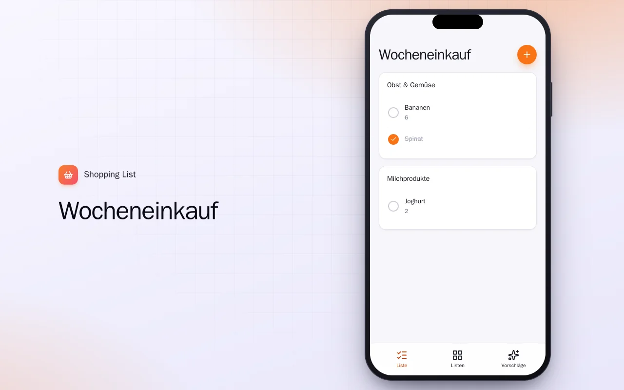 Einkaufsliste (Flutter): der Bildschirm „Wocheneinkauf“