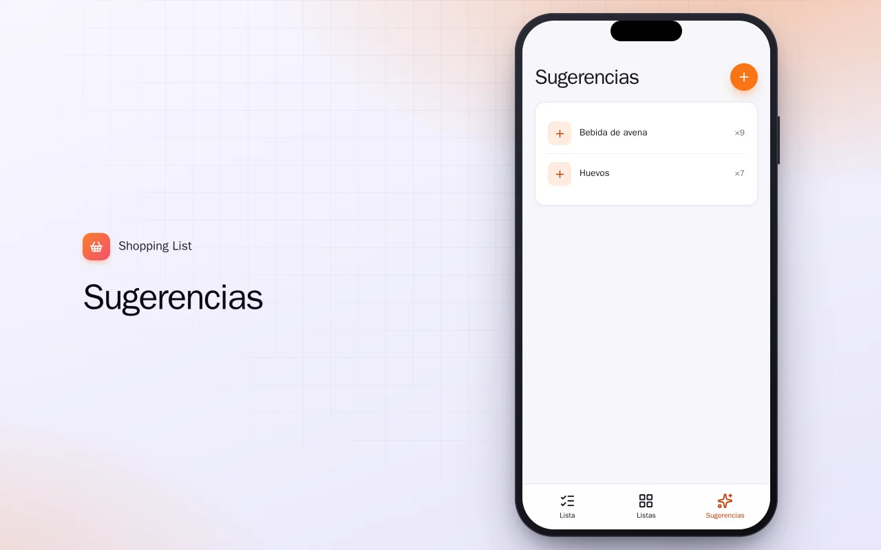 Lista de la compra (Flutter): la pantalla Sugerencias