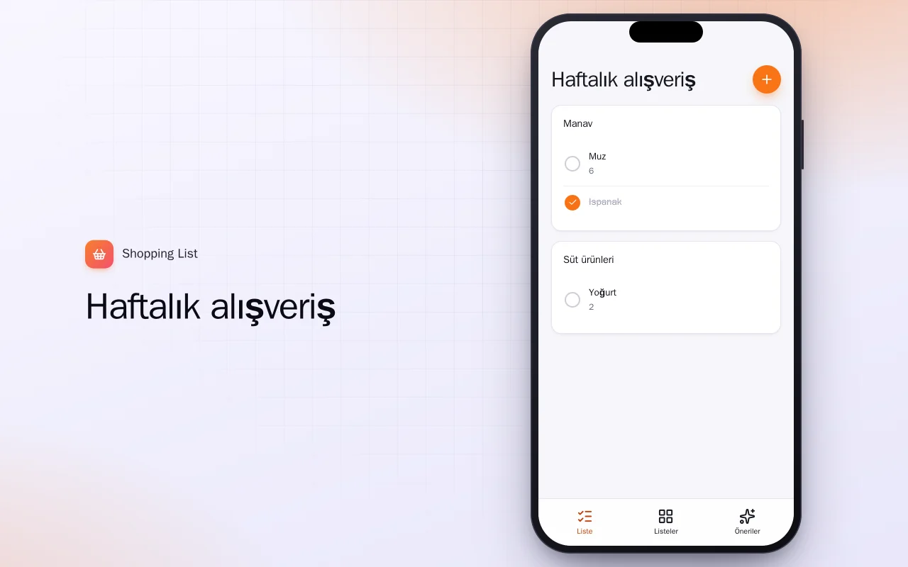 Alışveriş Listesi (Flutter): Haftalık alışveriş ekranı