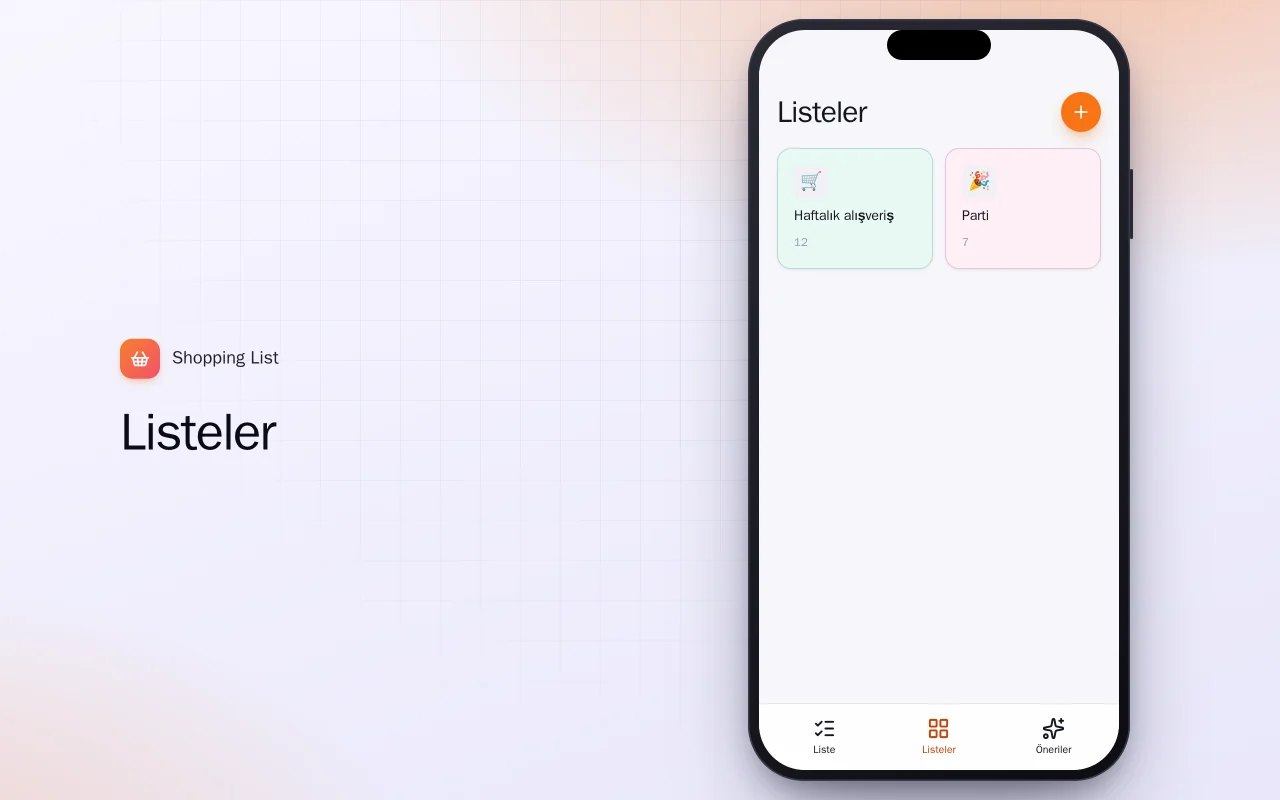 Alışveriş Listesi (Flutter): Listeler ekranı