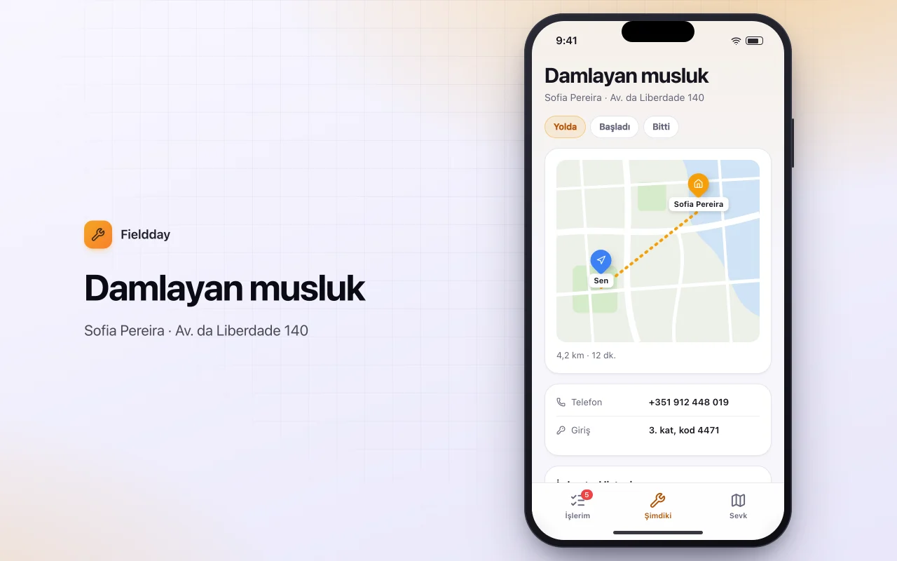 Saha servisi planlayıcı: Damlayan musluk ekranı