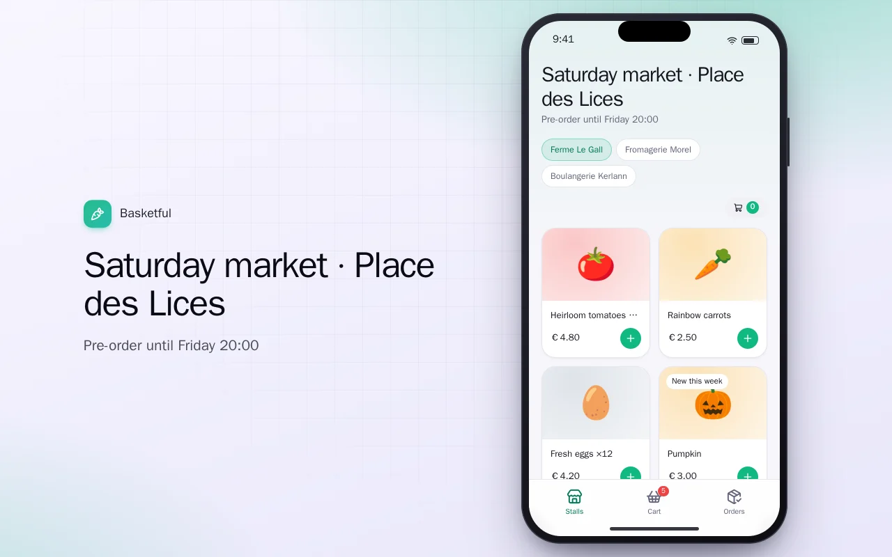Farmers market pre-order: the Saturday market · Place des Lices screen