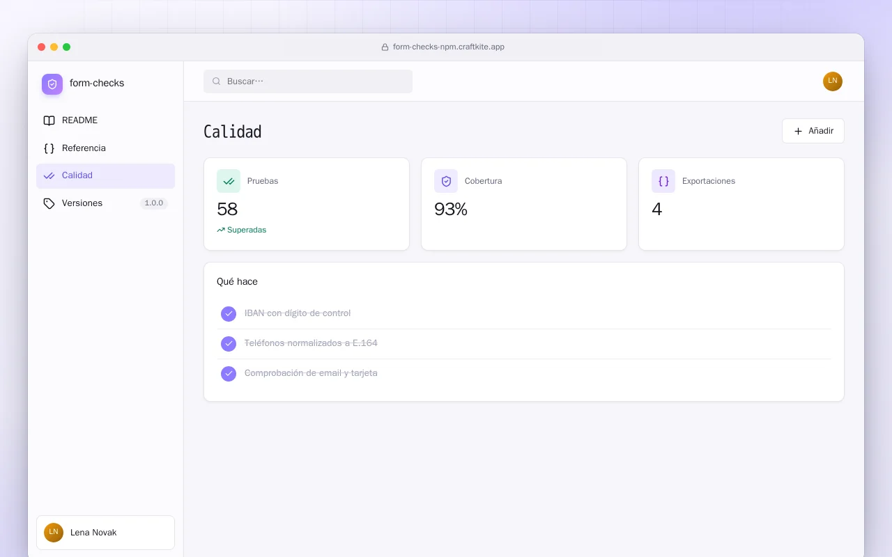 Validaciones de formulario (TypeScript): la pantalla Calidad