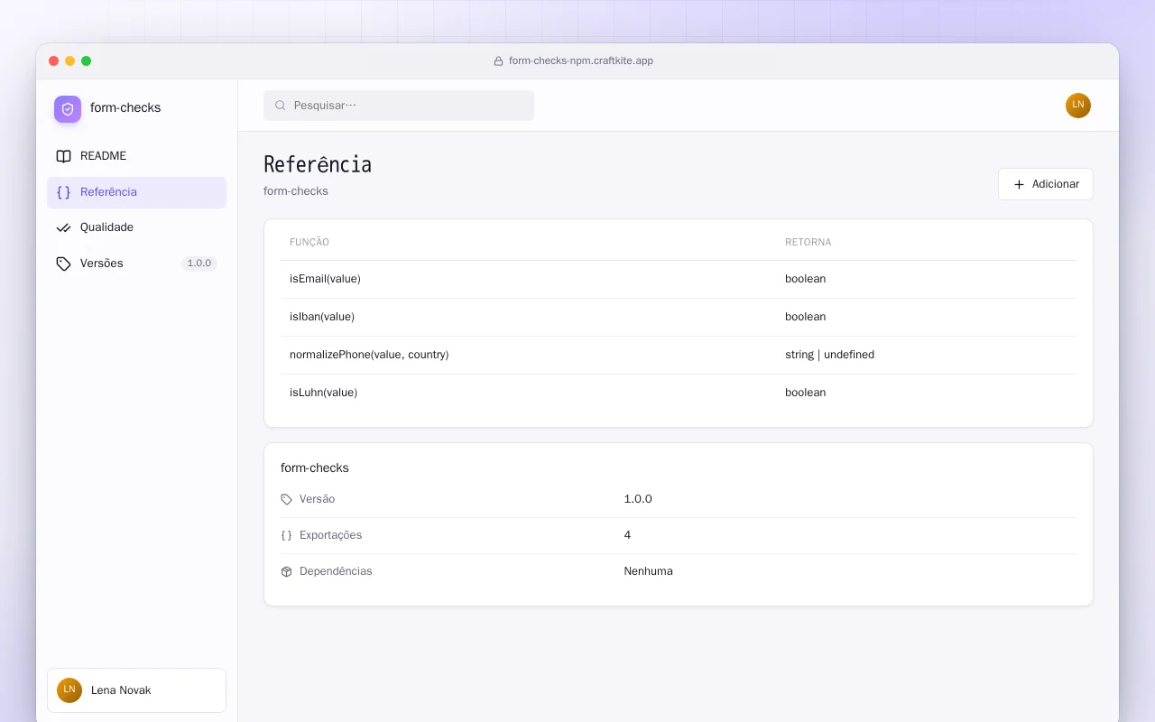 Validações de formulário (TypeScript): a tela Referência