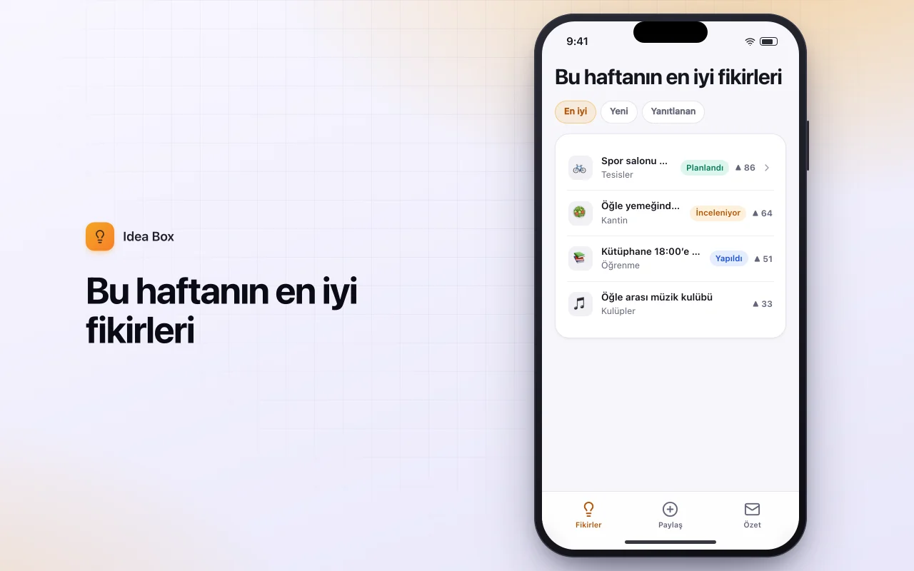 Anonim öneri kutusu: Bu haftanın en iyi fikirleri ekranı