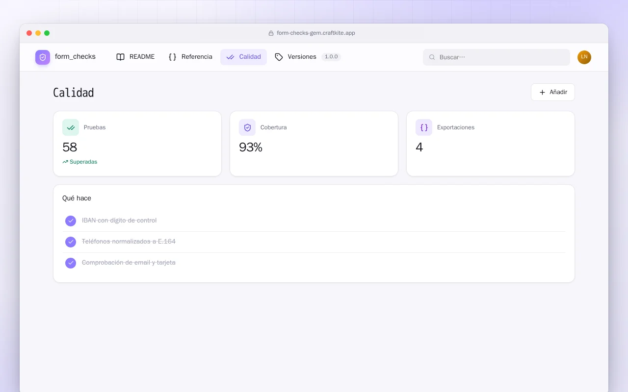Validaciones de formulario (Ruby): la pantalla Calidad