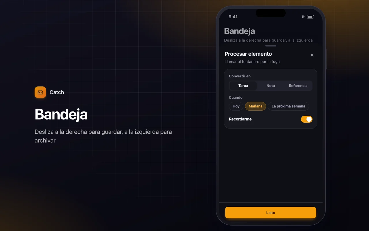 Bandeja de captura rápida: la pantalla Bandeja