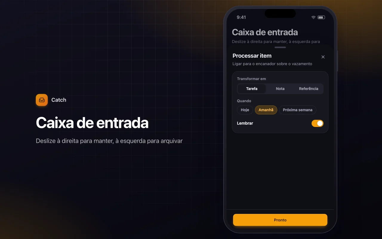 Caixa de entrada de captura rápida: a tela Caixa de entrada