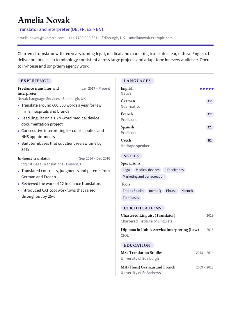 Screenshot of Lingua