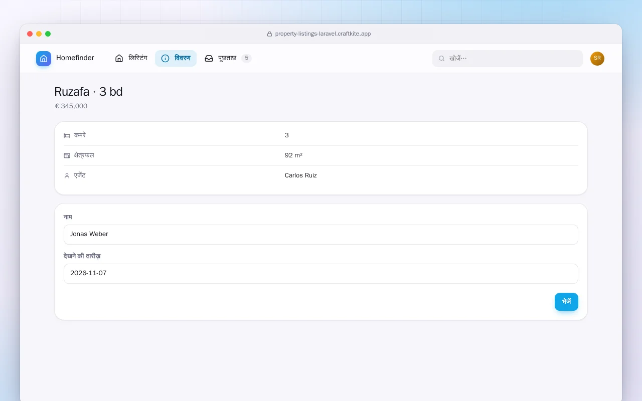 प्रॉपर्टी लिस्टिंग (Laravel): Ruzafa · 3 bd स्क्रीन
