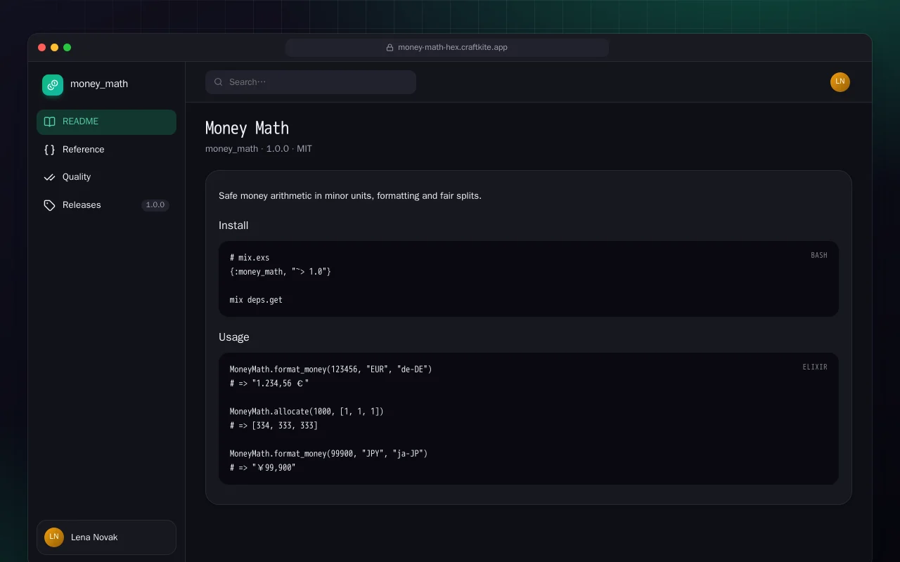 Money Math (Elixir): the Money Math screen