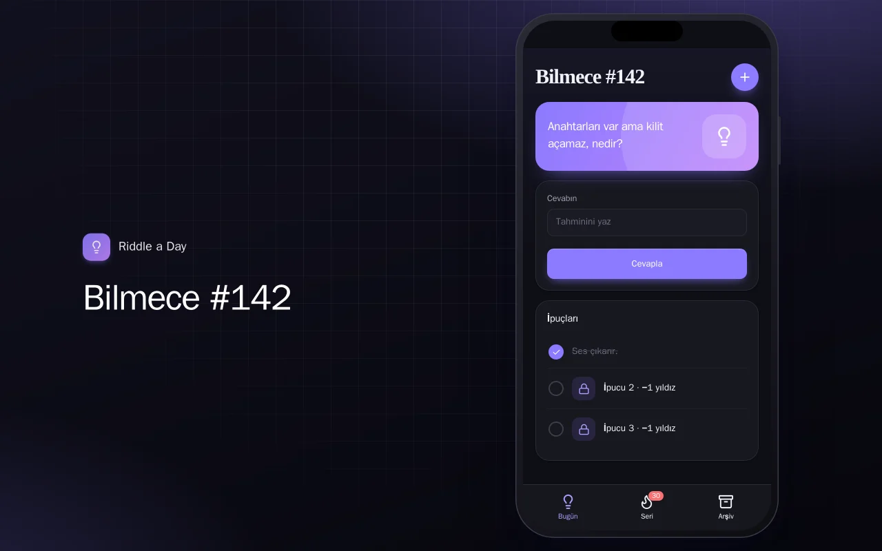 Günlük bilmece: Bilmece #142 ekranı