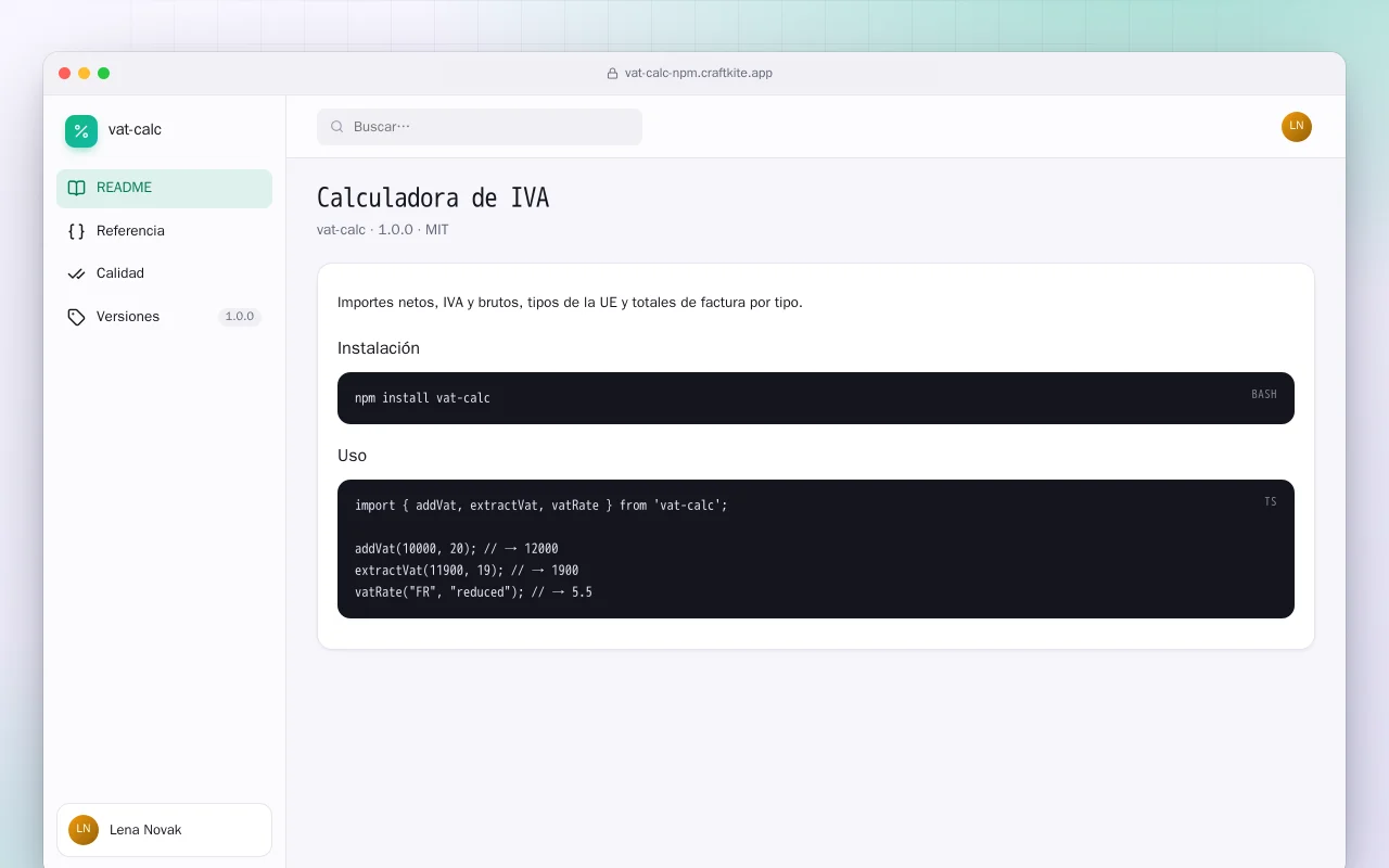 Calculadora de IVA (TypeScript): la pantalla Calculadora de IVA