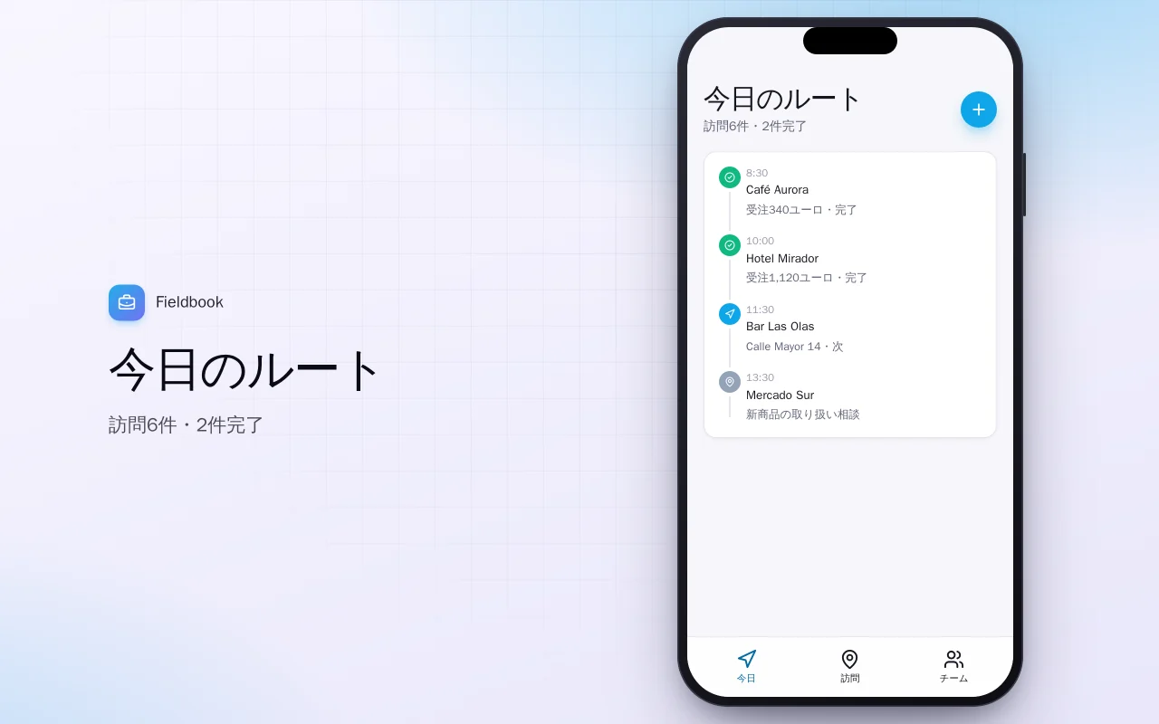 営業訪問ログ：今日のルート画面