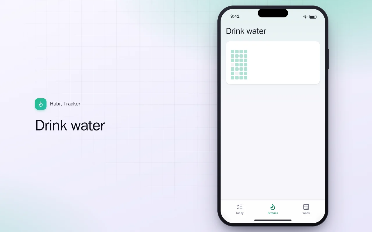 Habit Tracker (Flutter): the Drink water screen