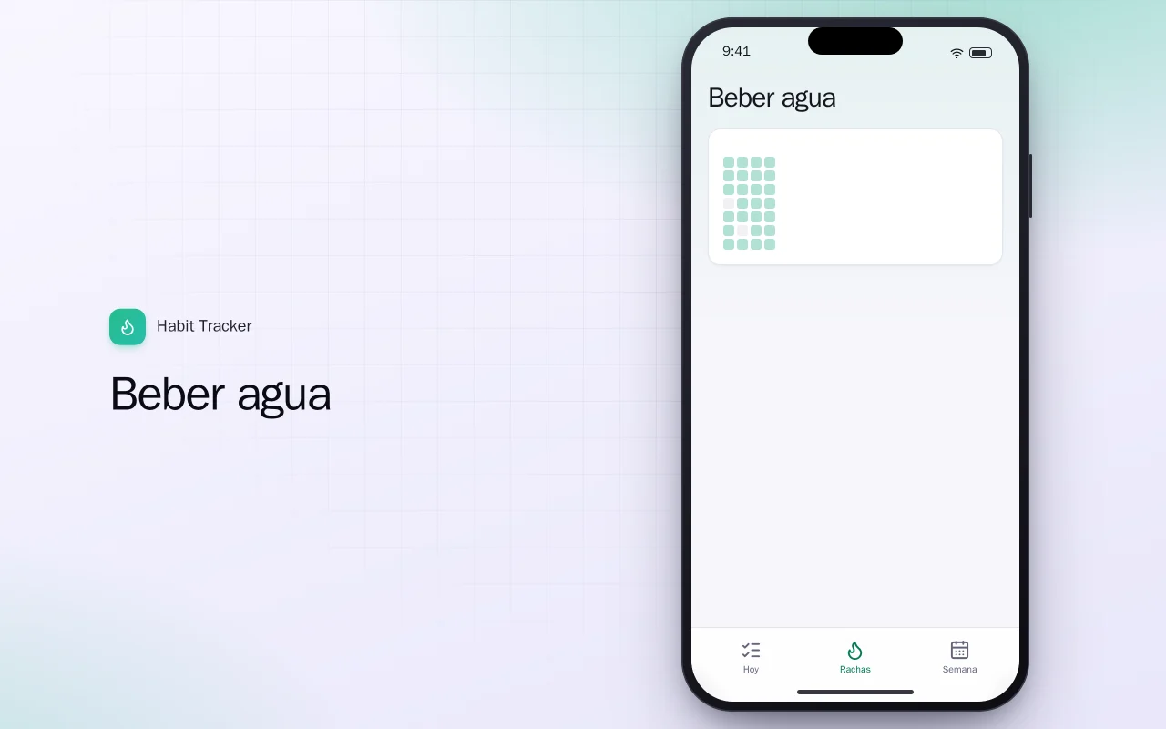 Hábitos (Flutter): la pantalla Beber agua