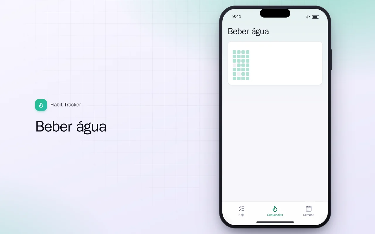 Hábitos (Flutter): a tela Beber água