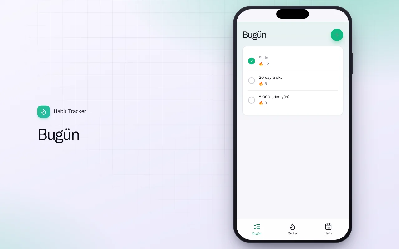 Alışkanlık Takibi (Flutter): Bugün ekranı