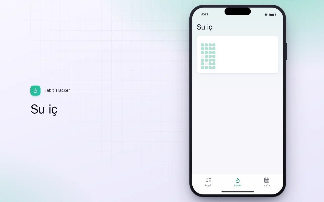 Alışkanlık Takibi (Flutter): Su iç ekranı