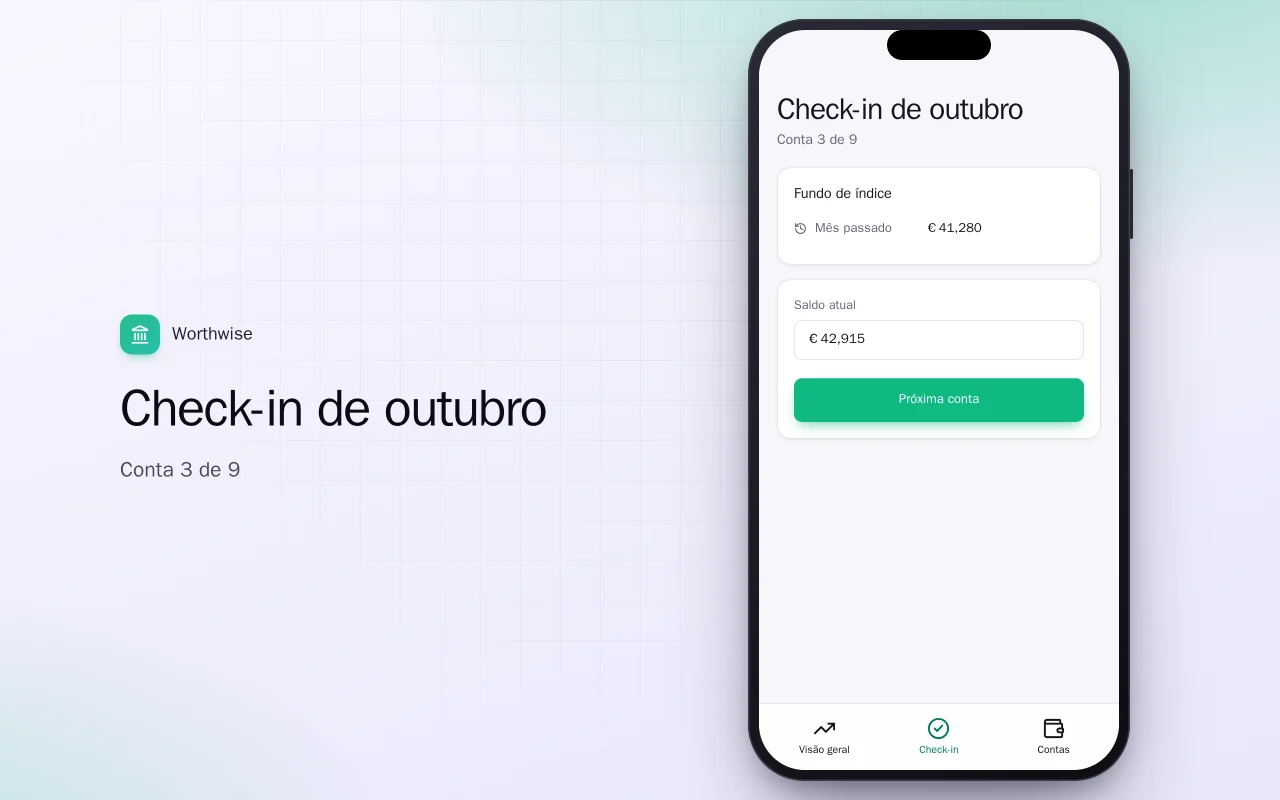 Acompanhamento do patrimônio: a tela Check-in de outubro