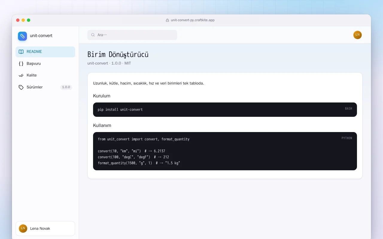 Birim Dönüştürücü (Python): Birim Dönüştürücü ekranı