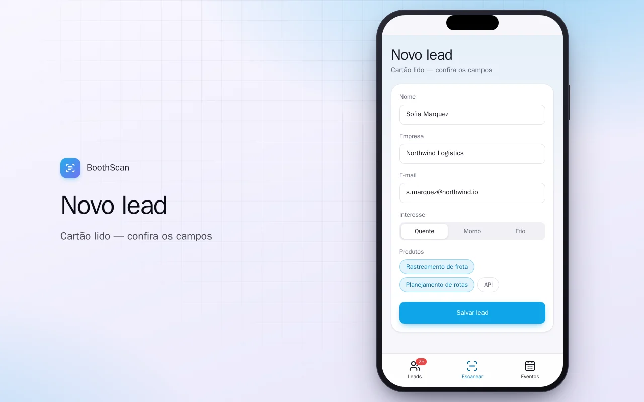 Captação de leads em feiras: a tela Novo lead