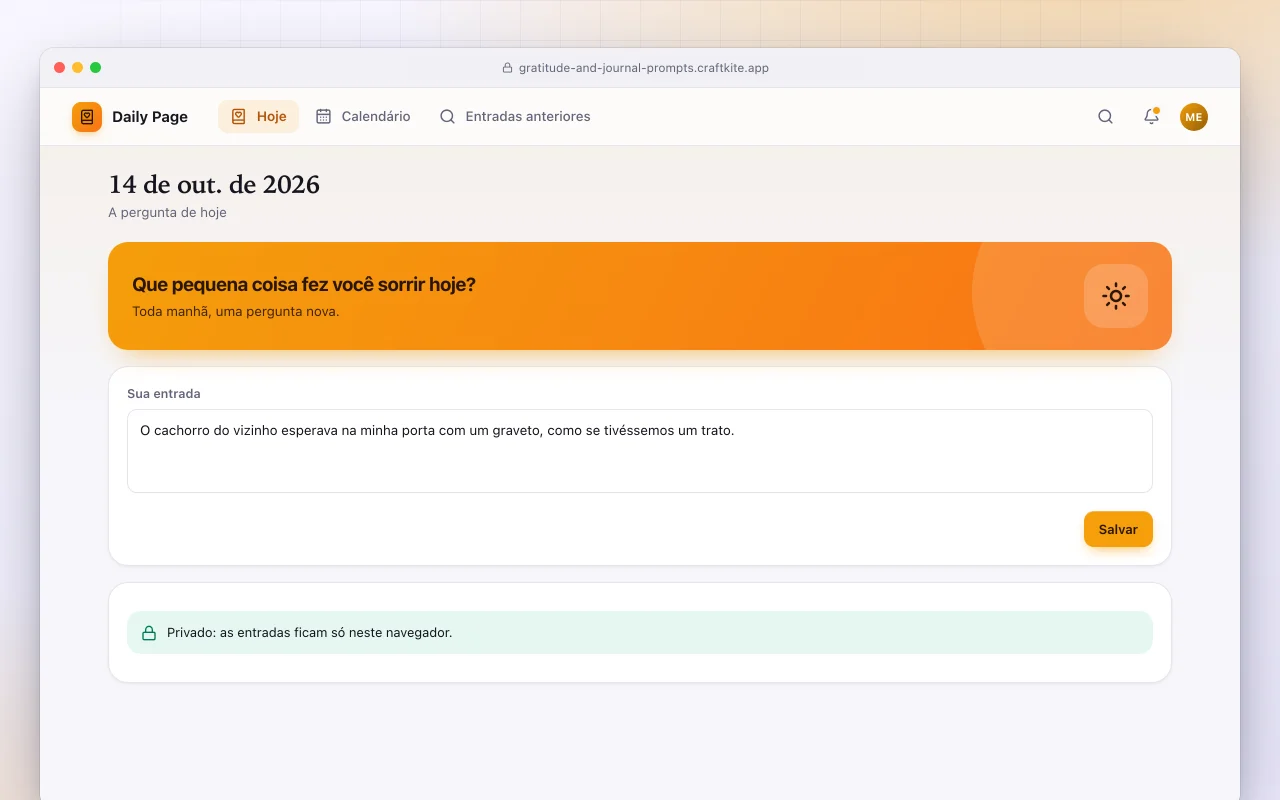 Reflexões diárias: a tela 14 de out. de 2026