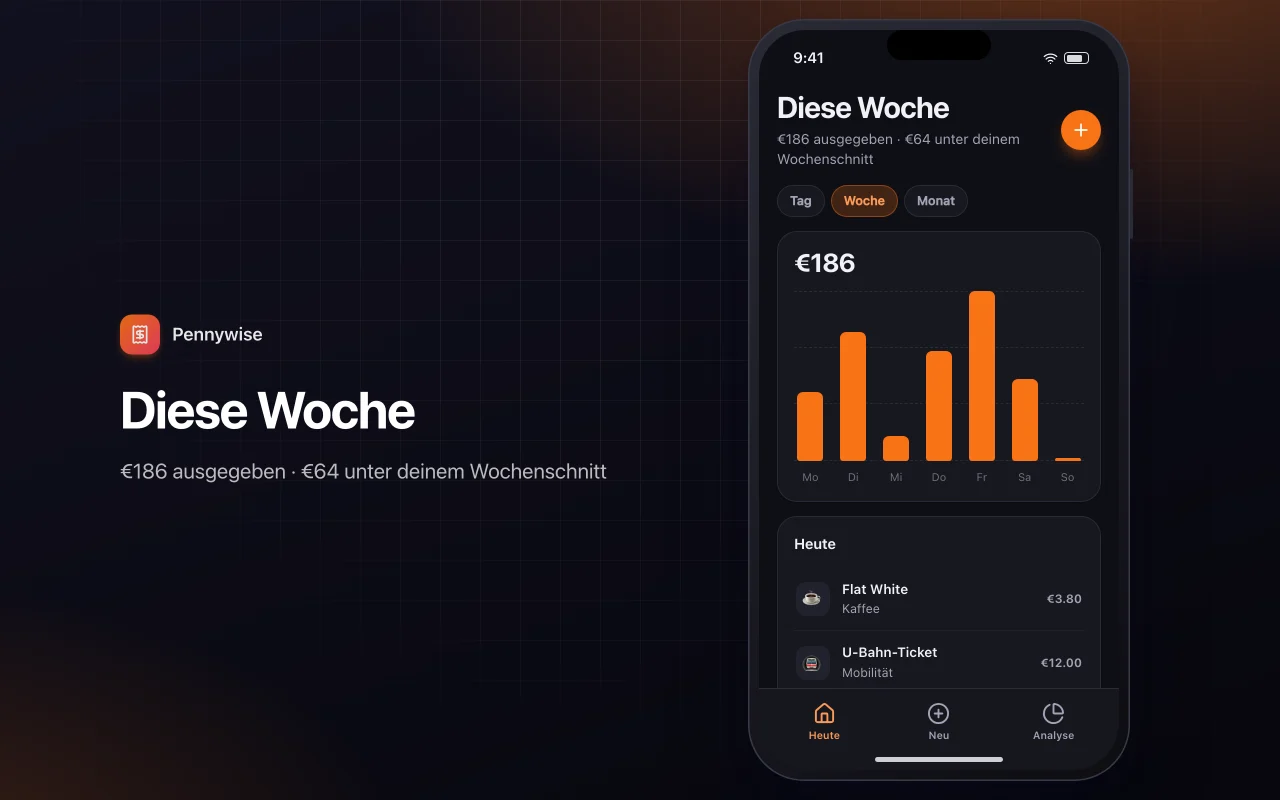 Alltags-Ausgabentracker: der Bildschirm „Diese Woche“