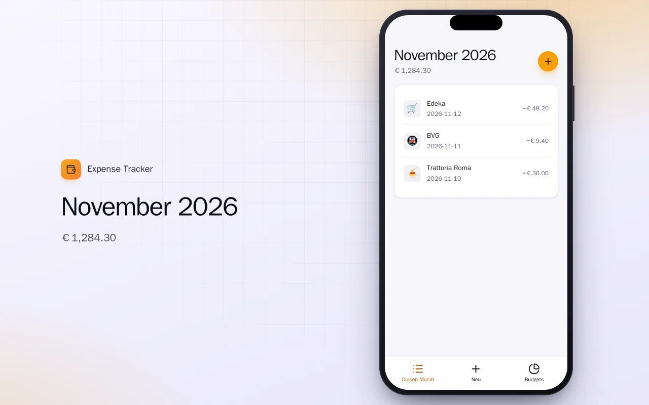 Ausgaben (Flutter): der Bildschirm „November 2026“