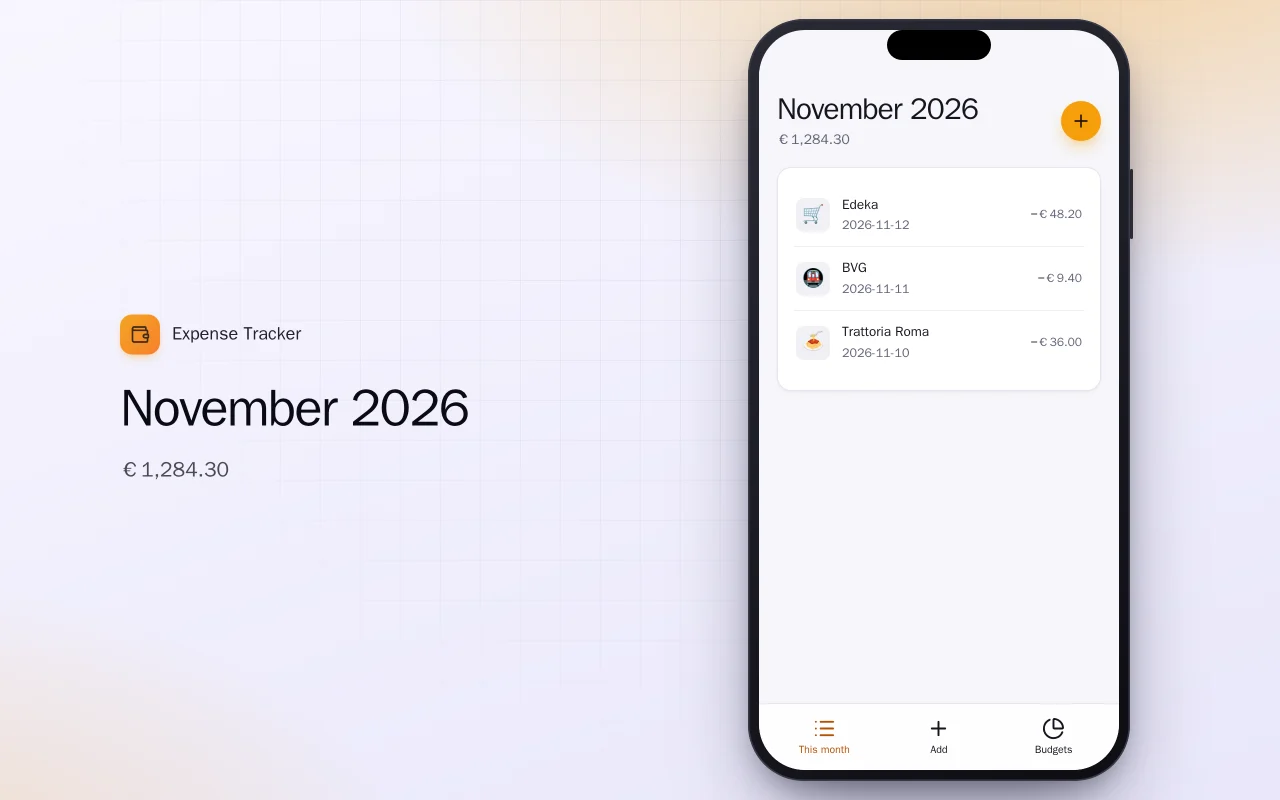 Expense Tracker (Flutter): the November 2026 screen