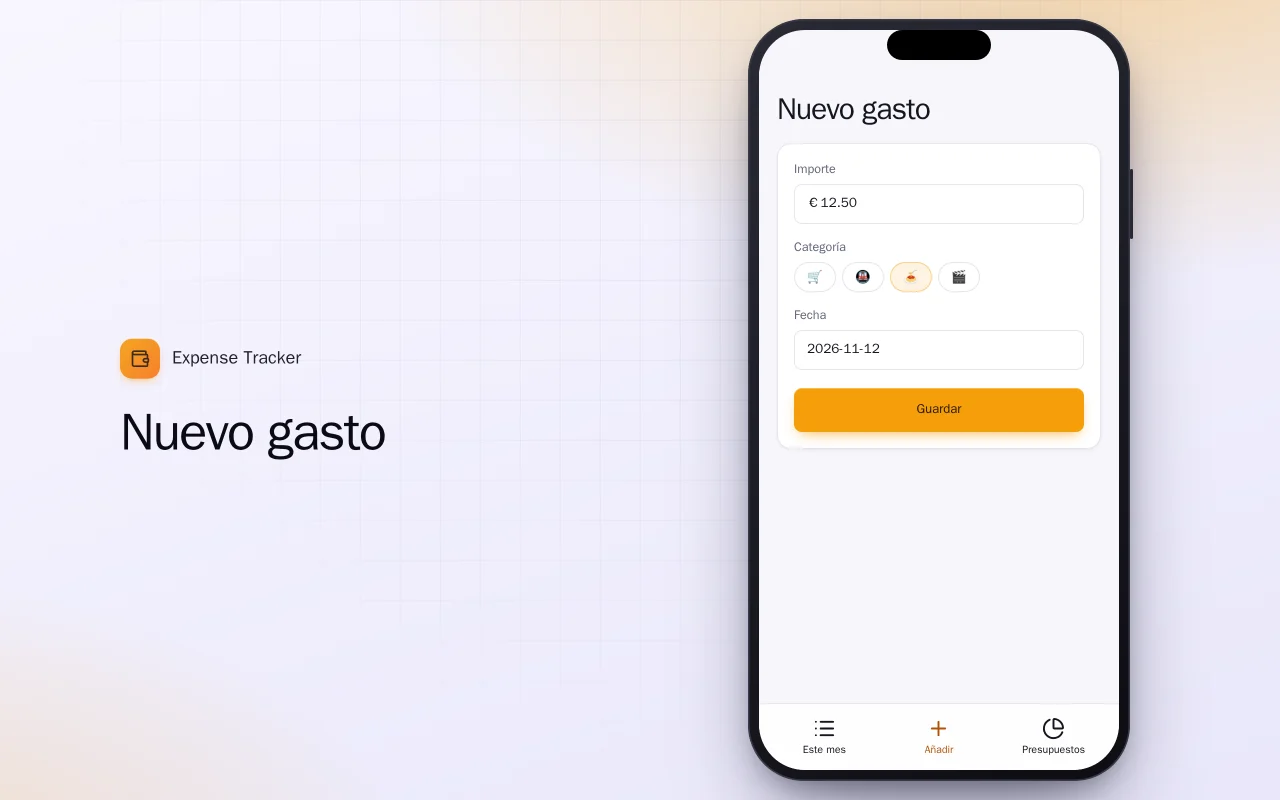 Gastos (Flutter): la pantalla Nuevo gasto