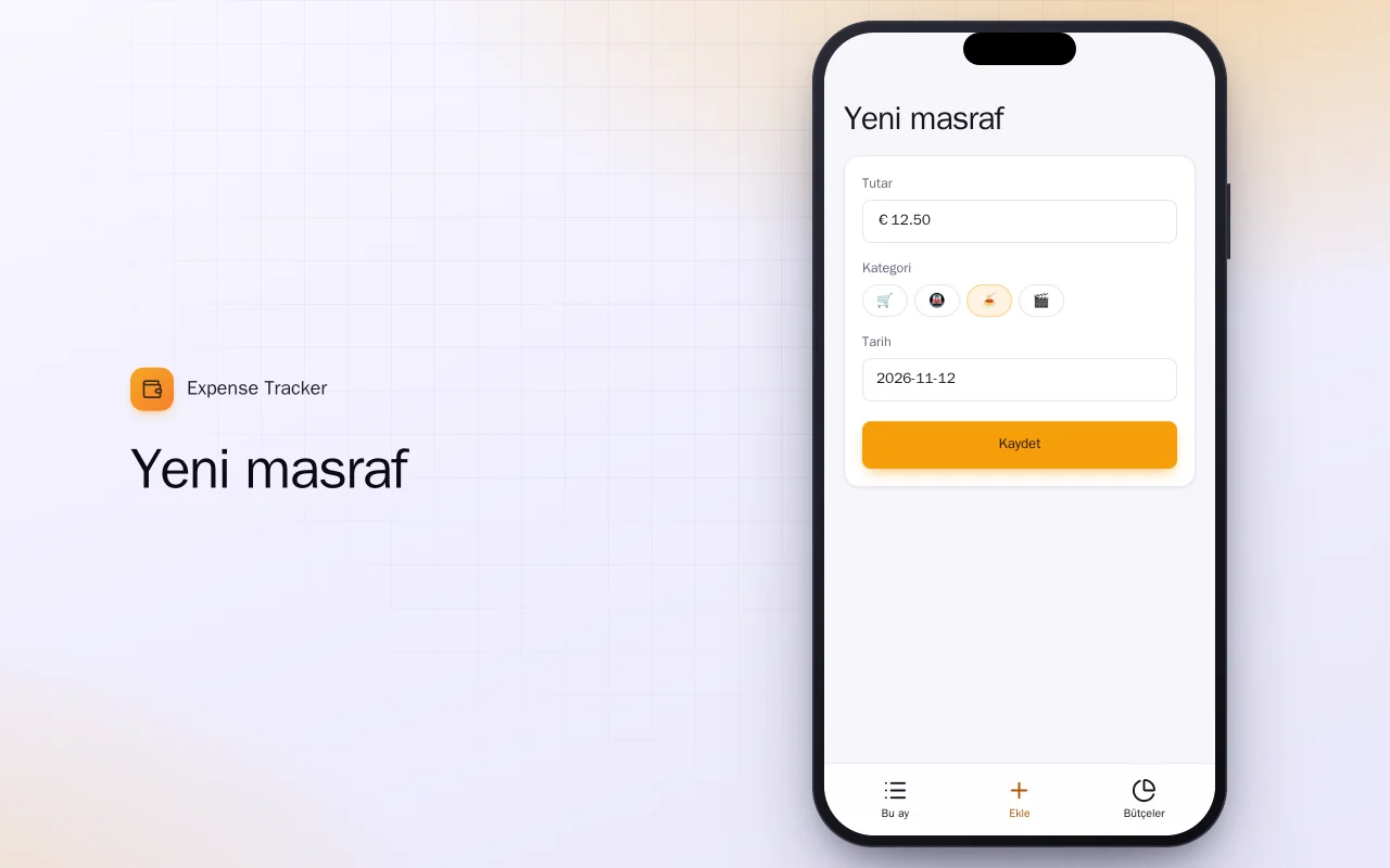 Harcama Takibi (Flutter): Yeni masraf ekranı