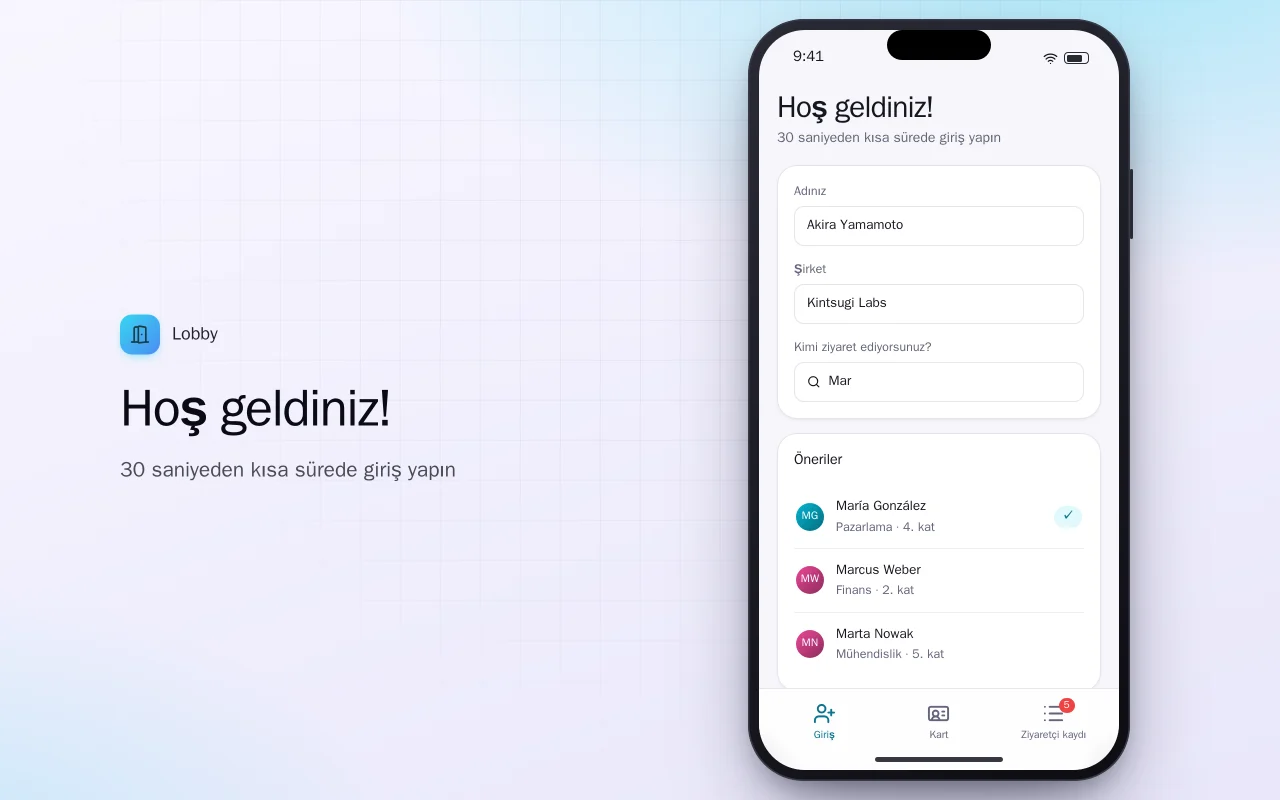 Ziyaretçi girişi: Hoş geldiniz! ekranı