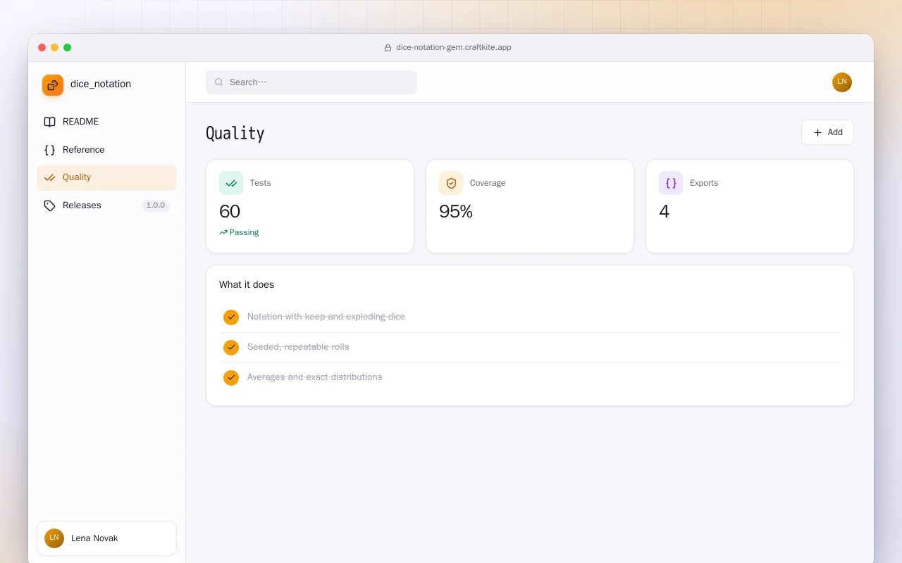 Dice Notation (Ruby): the Quality screen