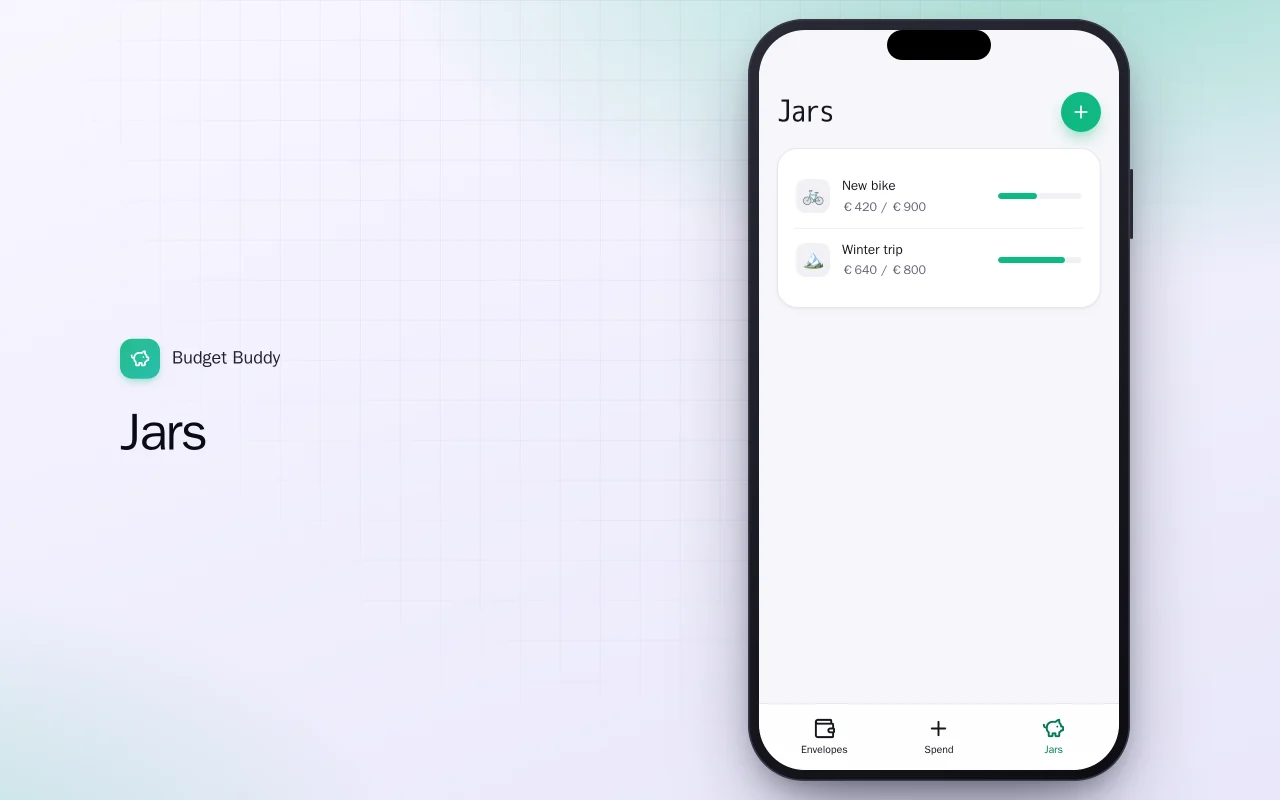 Budget Buddy (Flutter): the Jars screen