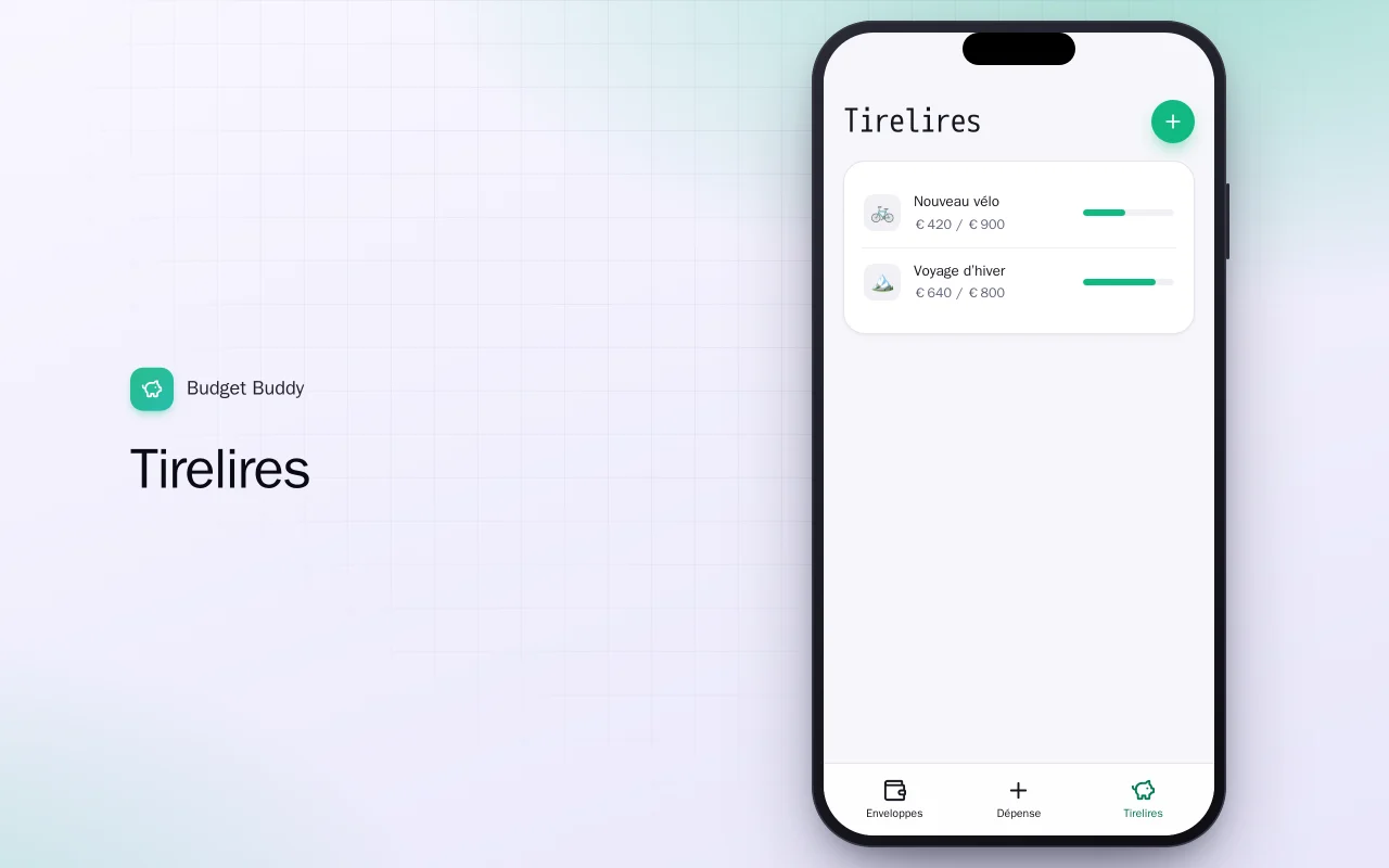 Budget Buddy (Flutter) : l’écran Tirelires