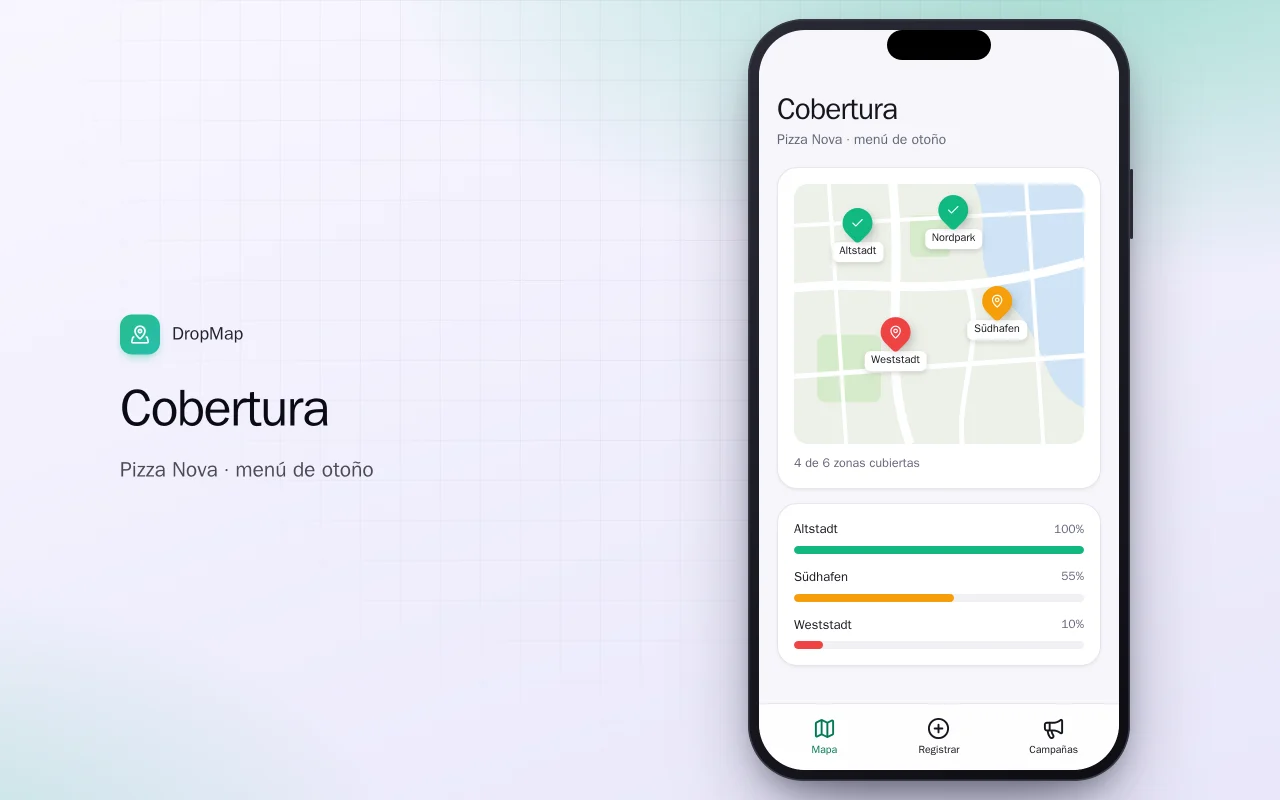 Reparto de folletos: la pantalla Cobertura