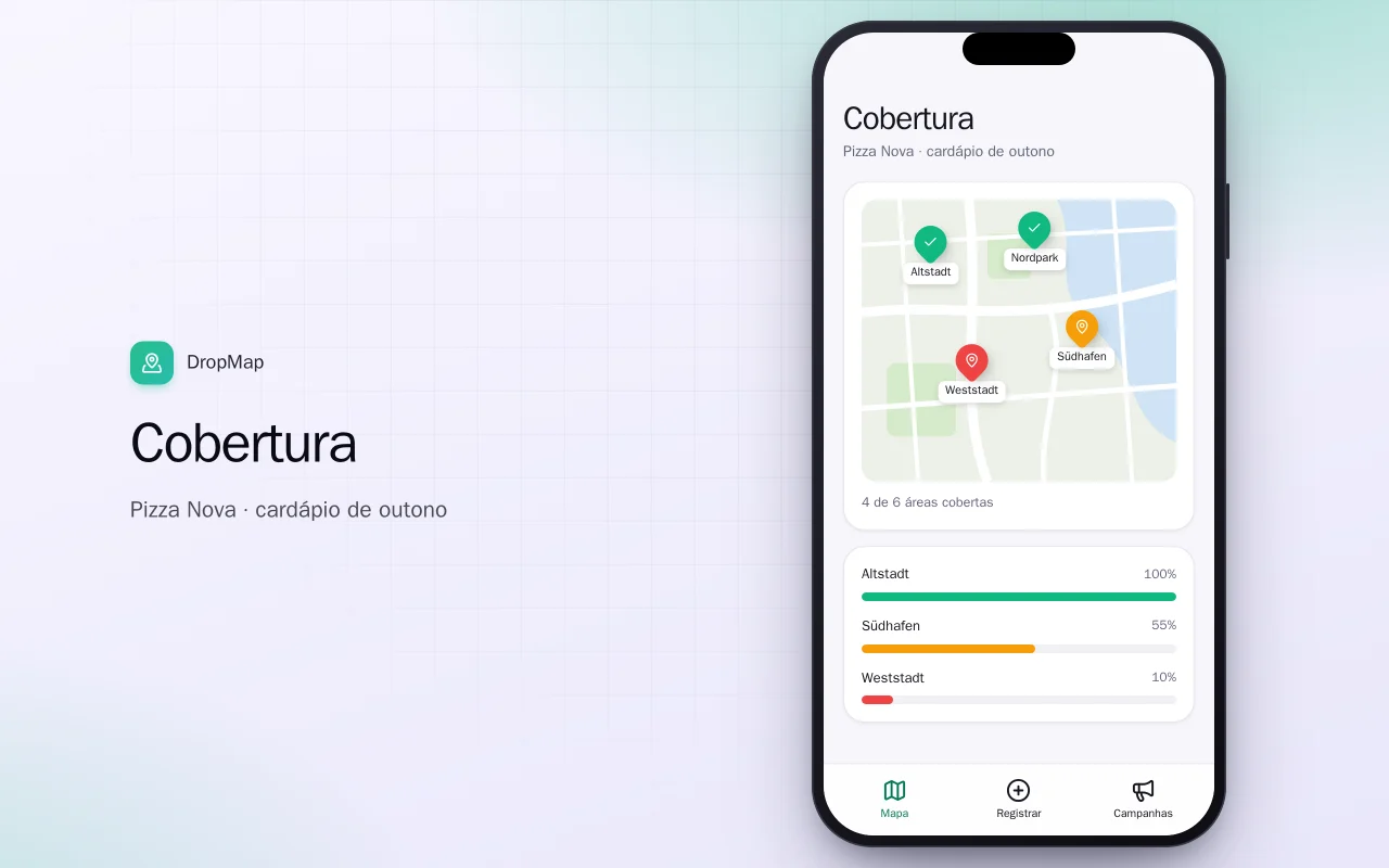 Distribuição de panfletos: a tela Cobertura