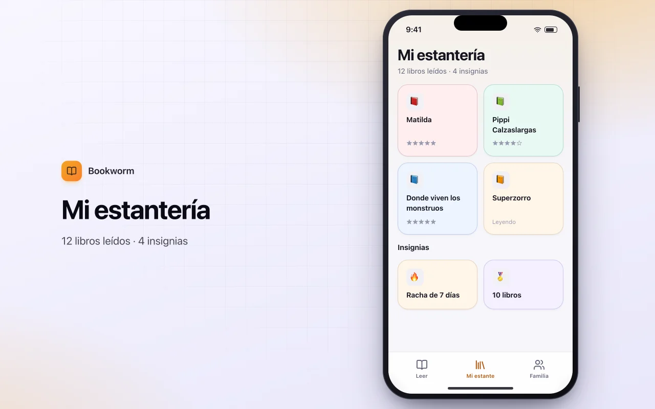 Registro de lectura infantil: la pantalla Mi estantería