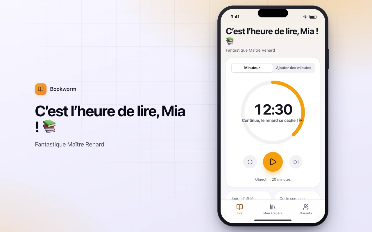Journal de lecture pour enfants : l’écran C’est l’heure de lire, Mia ! 📚