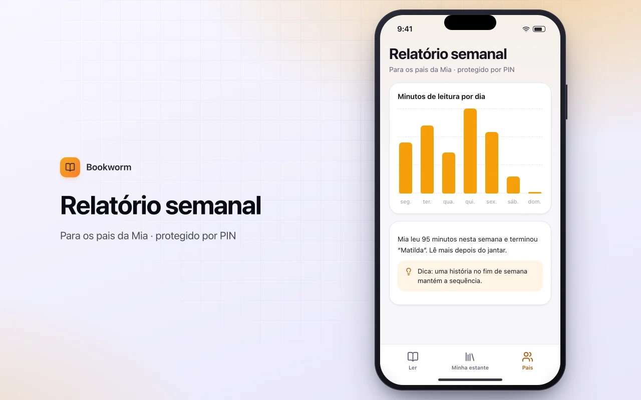 Diário de leitura infantil: a tela Relatório semanal