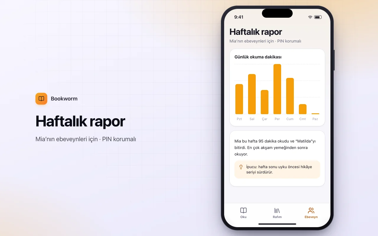 Çocuk okuma günlüğü: Haftalık rapor ekranı