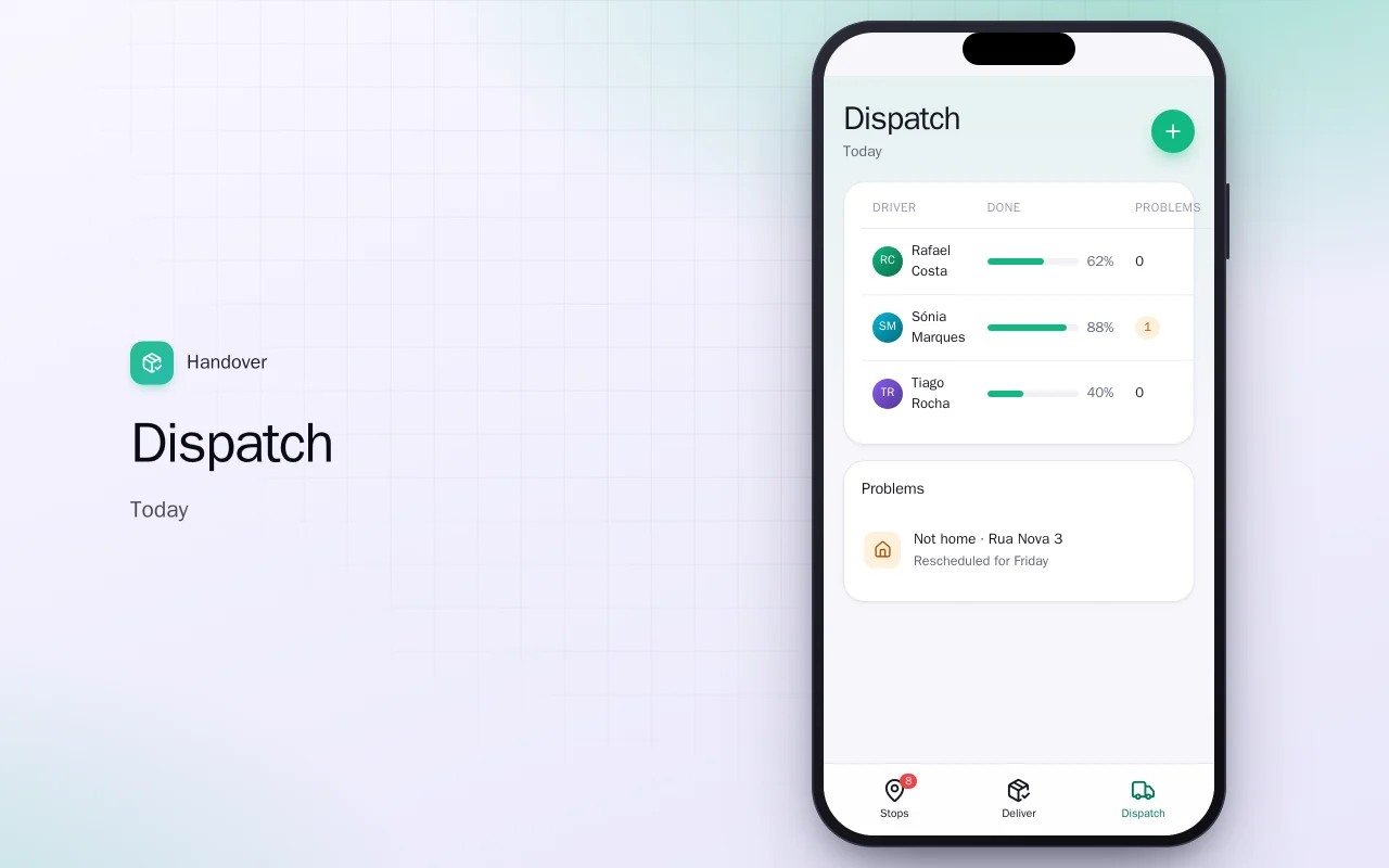Proof of delivery: the Dispatch screen