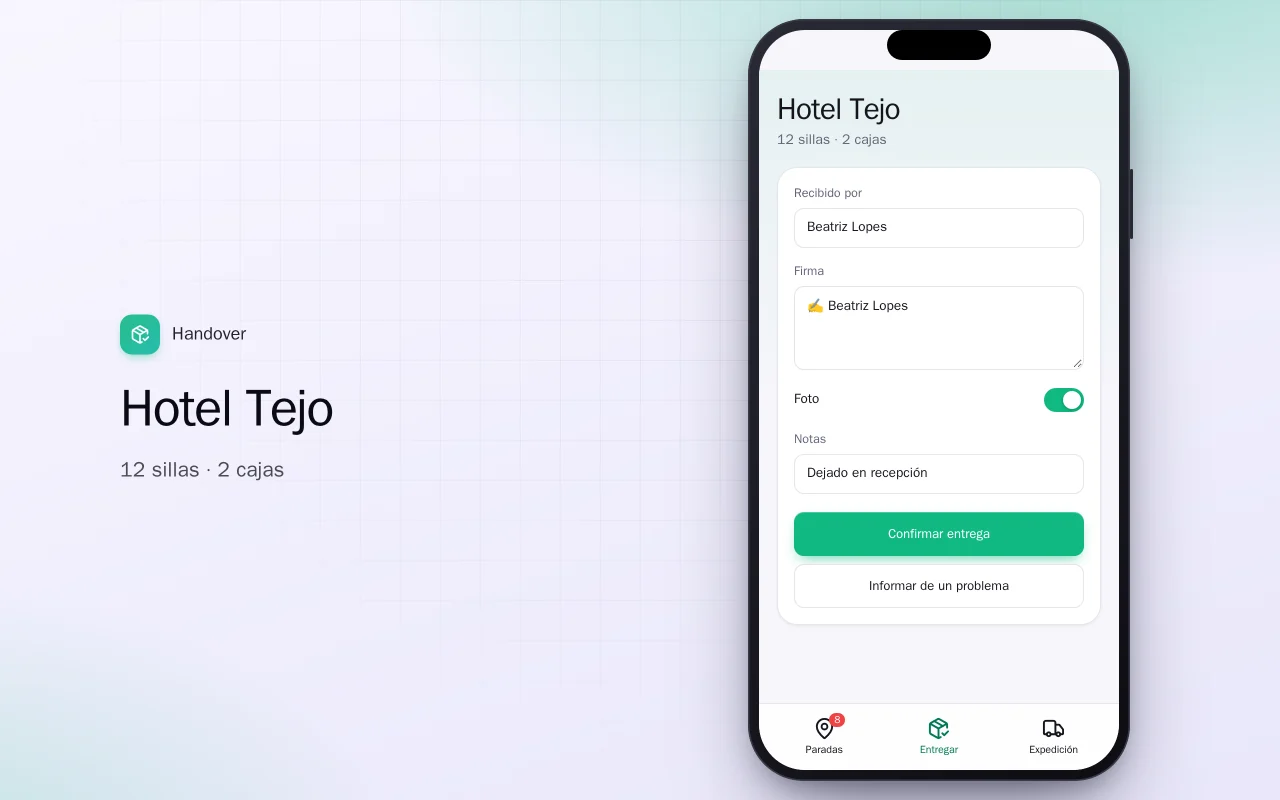 Prueba de entrega: la pantalla Hotel Tejo