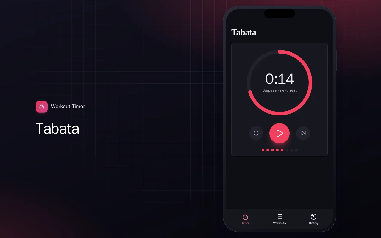 Workout Timer (Flutter): the Tabata screen