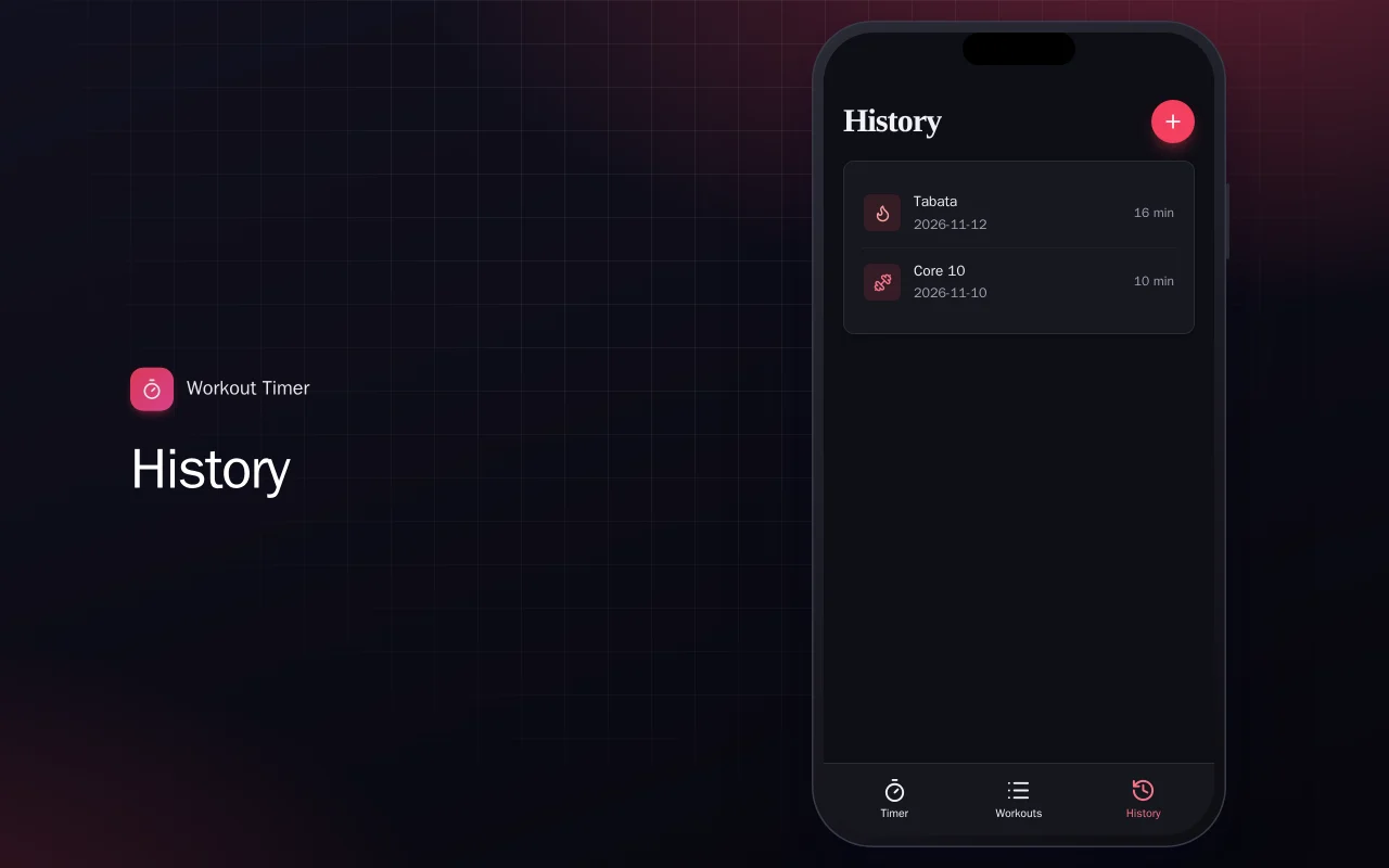 Workout Timer (Flutter): the History screen