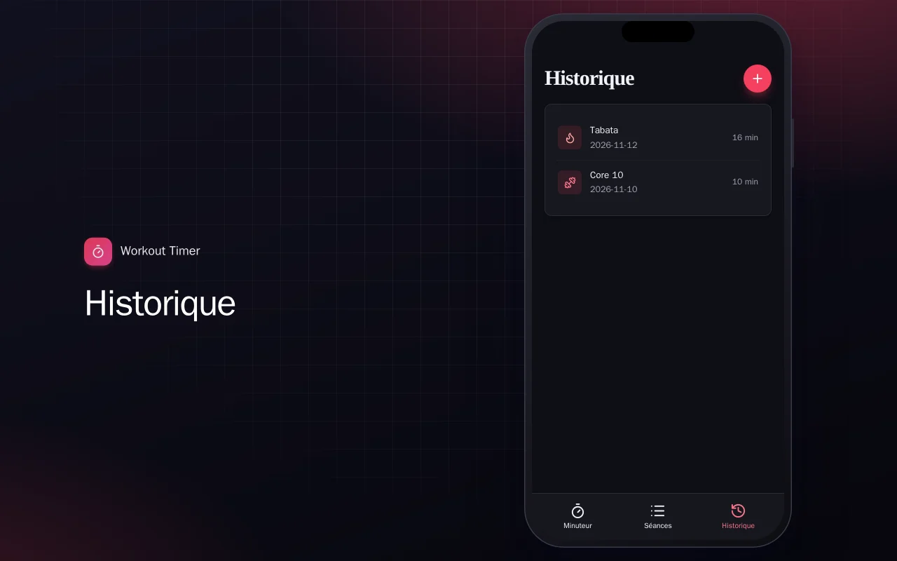 Minuteur d'entraînement (Flutter) : l’écran Historique
